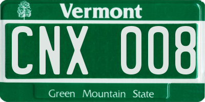 VT license plate CNX008