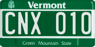 VT license plate CNX010