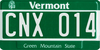 VT license plate CNX014
