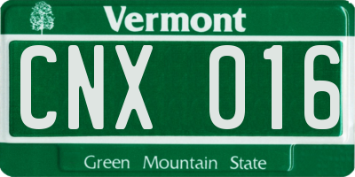 VT license plate CNX016