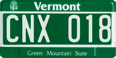 VT license plate CNX018
