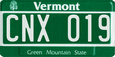VT license plate CNX019