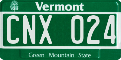 VT license plate CNX024