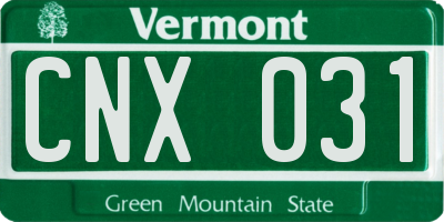 VT license plate CNX031