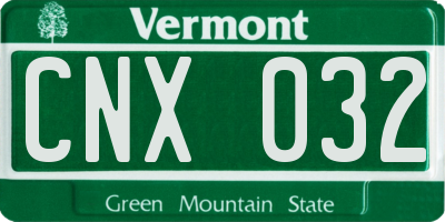 VT license plate CNX032