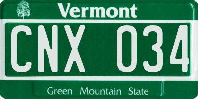 VT license plate CNX034