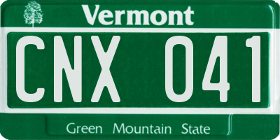 VT license plate CNX041