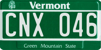 VT license plate CNX046