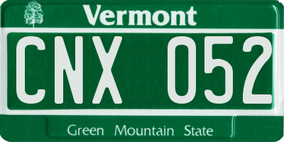 VT license plate CNX052