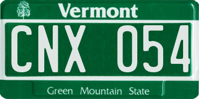 VT license plate CNX054