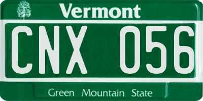 VT license plate CNX056