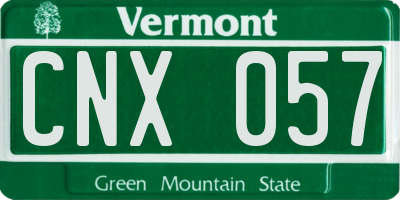 VT license plate CNX057