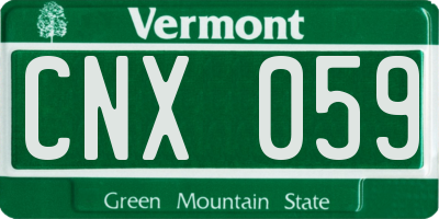 VT license plate CNX059