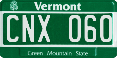 VT license plate CNX060
