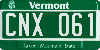 VT license plate CNX061