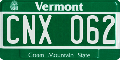VT license plate CNX062