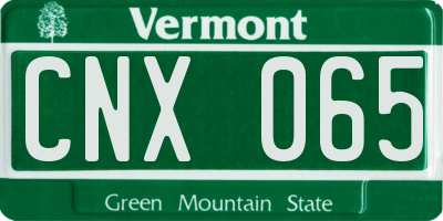 VT license plate CNX065