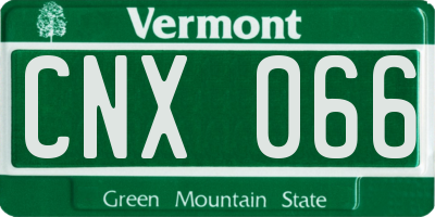 VT license plate CNX066