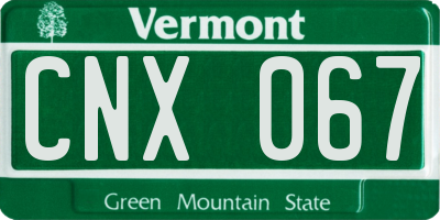 VT license plate CNX067