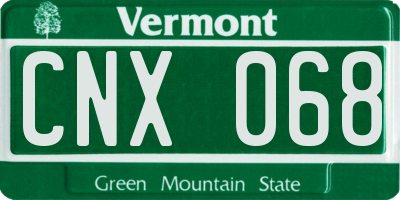 VT license plate CNX068