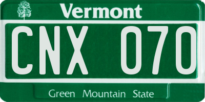 VT license plate CNX070