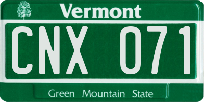 VT license plate CNX071