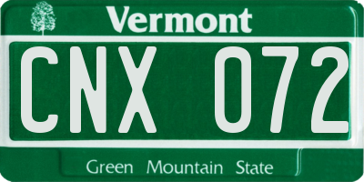 VT license plate CNX072