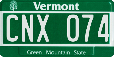 VT license plate CNX074