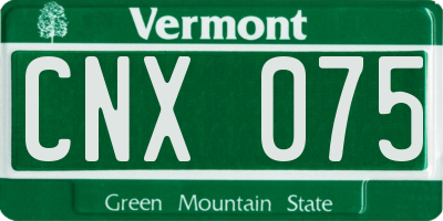 VT license plate CNX075