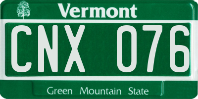 VT license plate CNX076