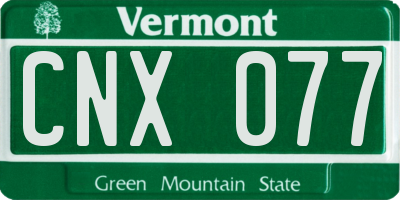VT license plate CNX077