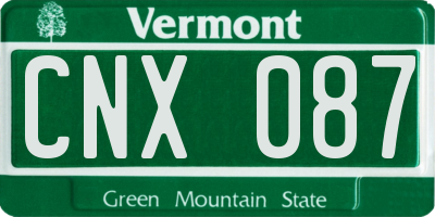 VT license plate CNX087