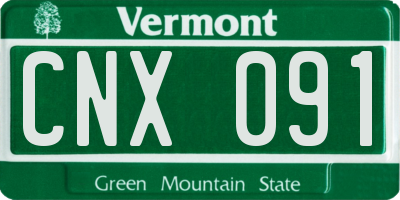 VT license plate CNX091