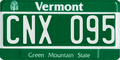 VT license plate CNX095