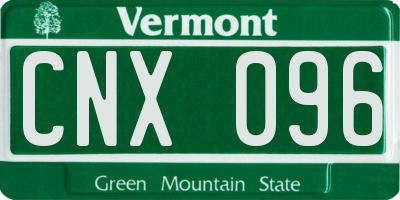 VT license plate CNX096
