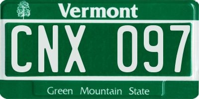 VT license plate CNX097