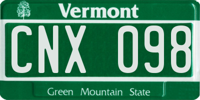 VT license plate CNX098