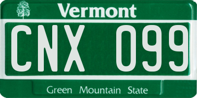 VT license plate CNX099