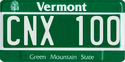 VT license plate CNX100