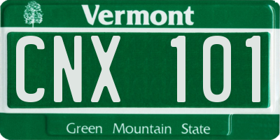 VT license plate CNX101