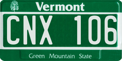 VT license plate CNX106