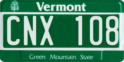 VT license plate CNX108