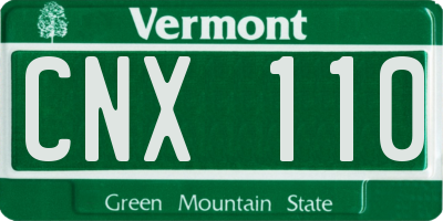 VT license plate CNX110
