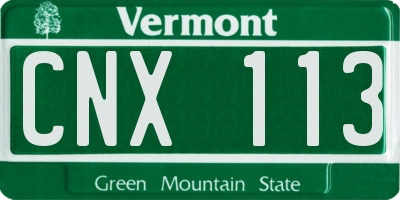 VT license plate CNX113