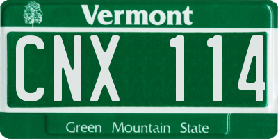 VT license plate CNX114