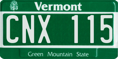 VT license plate CNX115