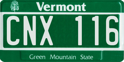 VT license plate CNX116