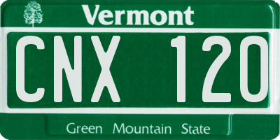 VT license plate CNX120