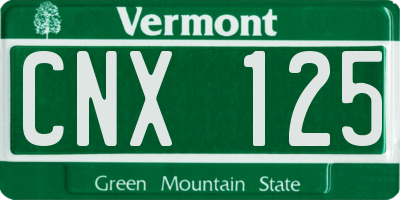 VT license plate CNX125