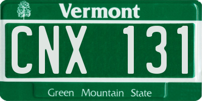 VT license plate CNX131